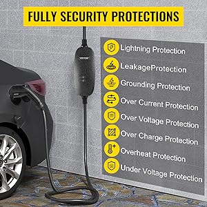 Chargeur de véhicule électrique portable 16A 32A Chargeur de voiture de véhicule électrique mobile de type 1 de type 2 6